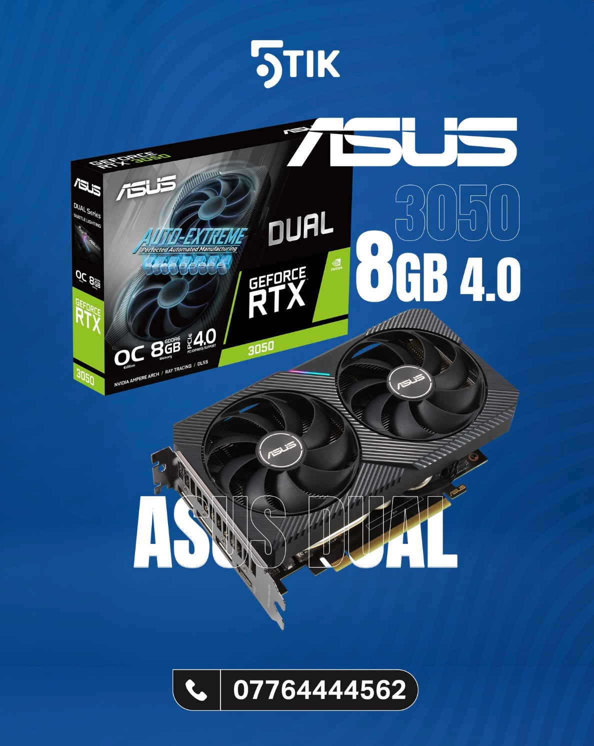 ASUS Dual GeForce RTX 3050 8GB GDDR6 (PCIe 4.0)