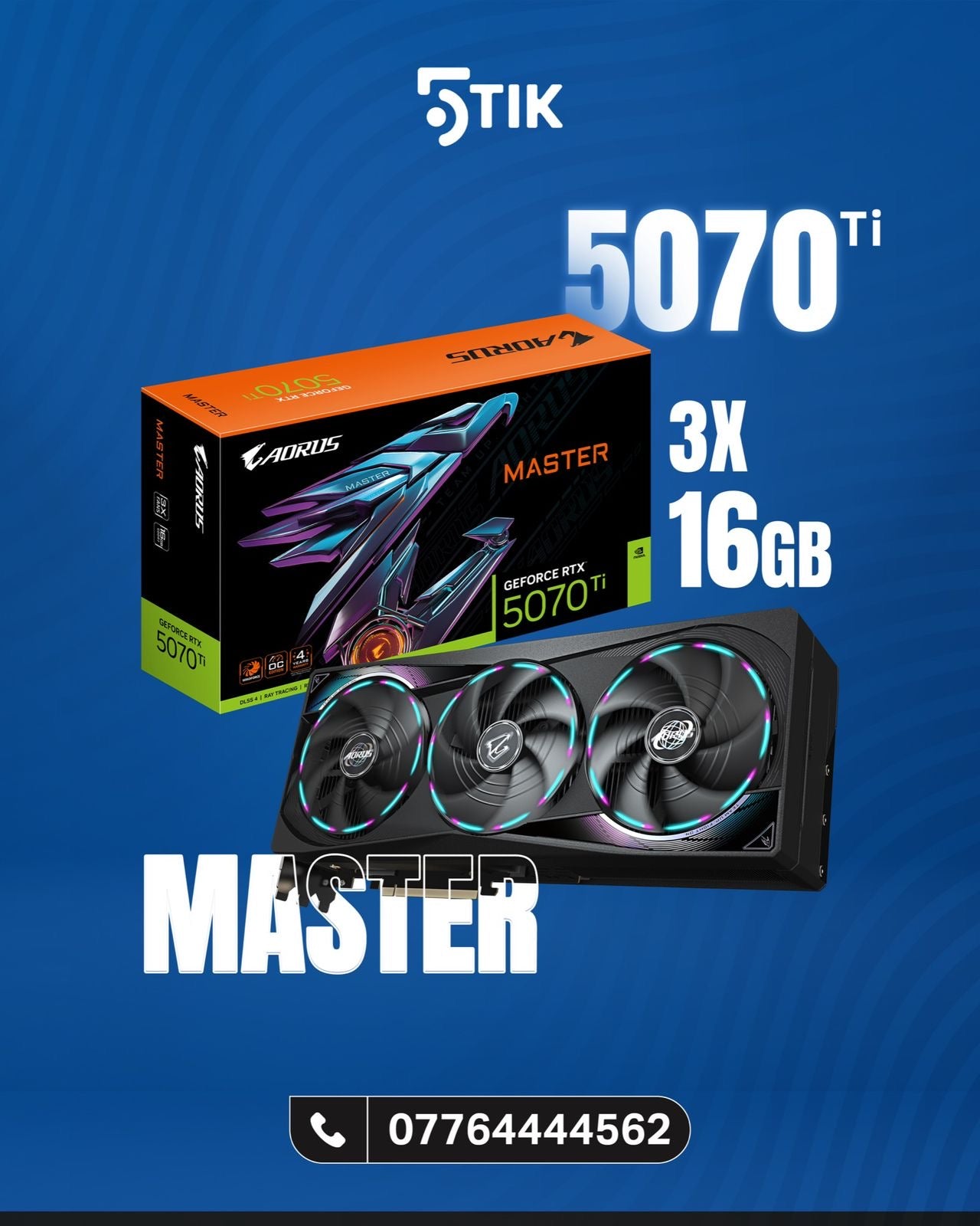 GIGABYTE AORUS GeForce RTX 5070 Ti MASTER 16GB (Triple Fan)